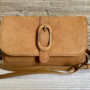 Vintage LUCKY BRAND Brown Leather Shoulder Bag Purse Ship Free