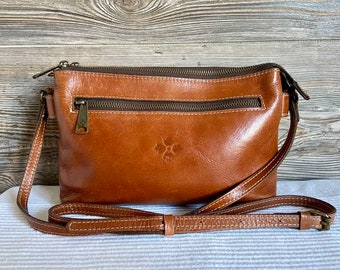 Vintage Patricia Nash Brown Leather Shoulder Boho Bag Ship Free