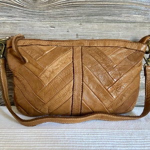Vintage LUCKY BRAND Brown Leather Small Shoulder Bag Ship Free