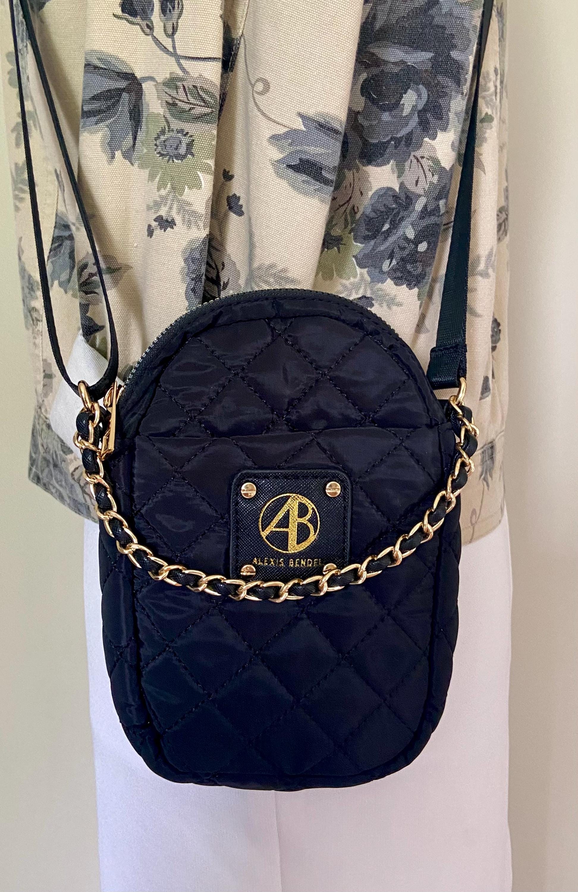 Vintage Alexis Bendel Black Nylon Quilted Backpack Set Ship Free 
