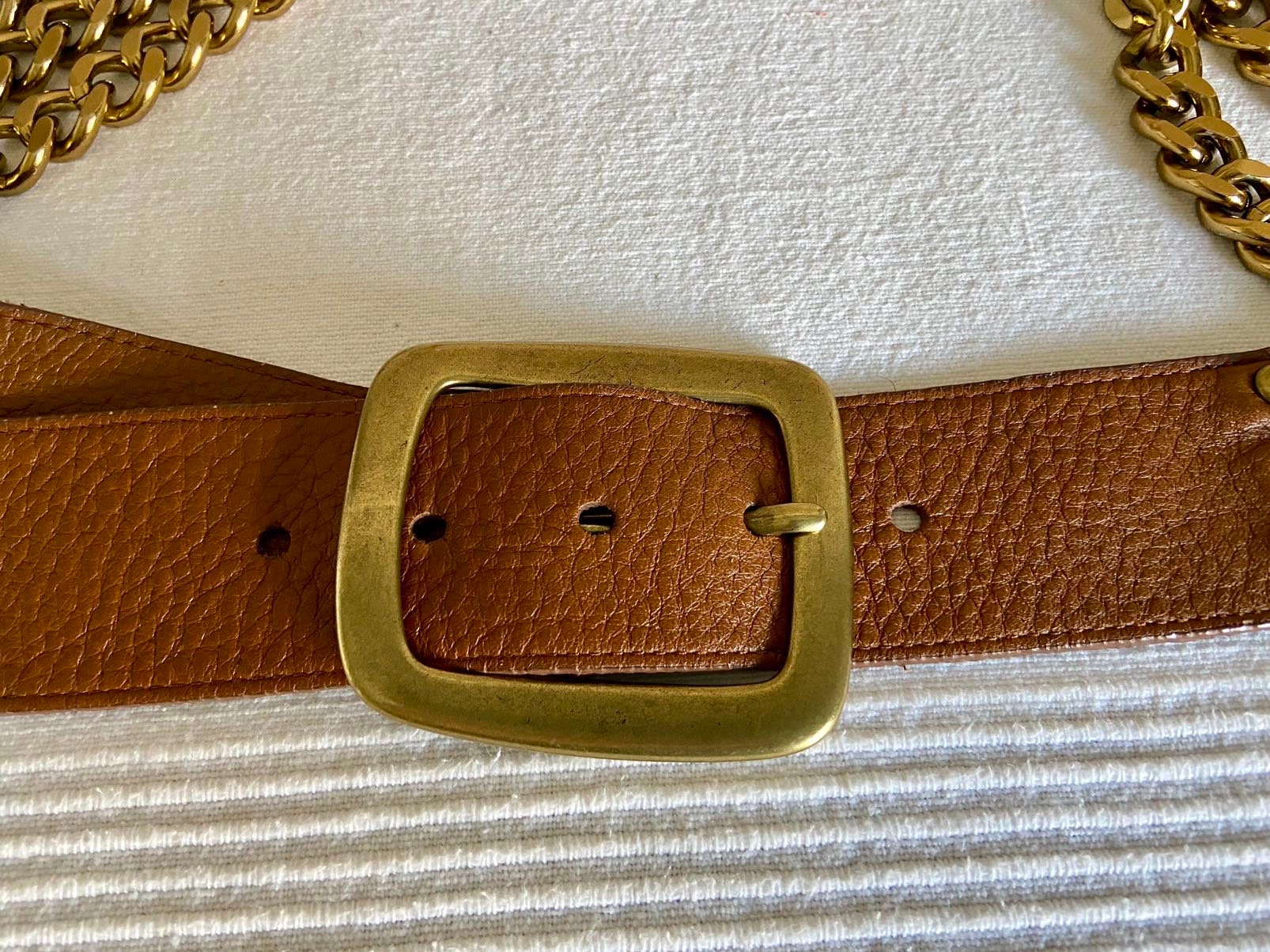 Vintage Linea Pelle By Mira K Leather Embossed Belt Size XS Women\'s Brown LINEA PELLE BY MIRA K. REDISH BROWN MADE IN ITALY GENUINE  main image 2