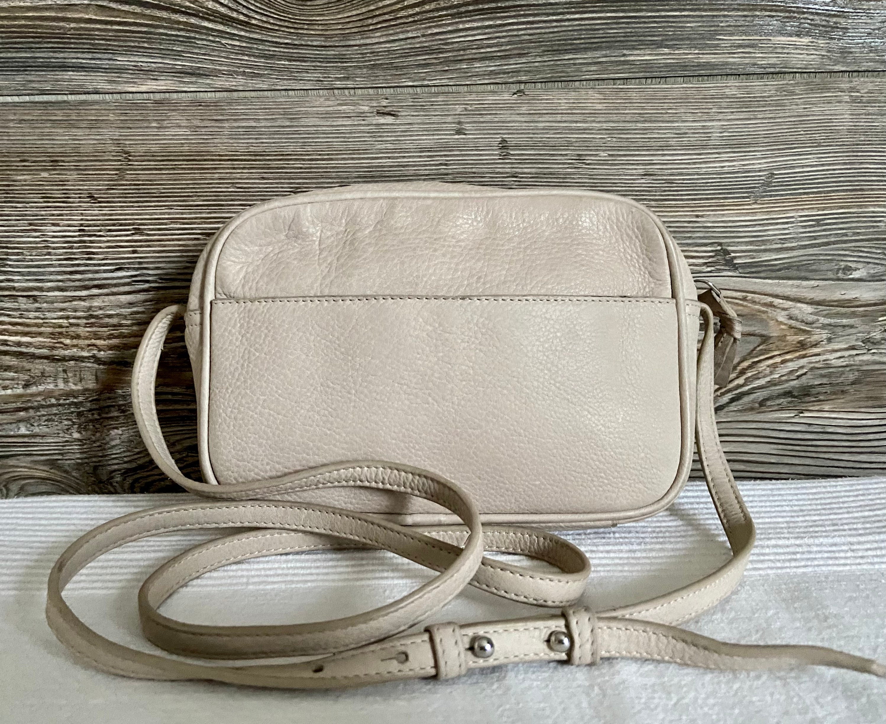 Vintage the White Company London Ivory Pebbled Leather Small
