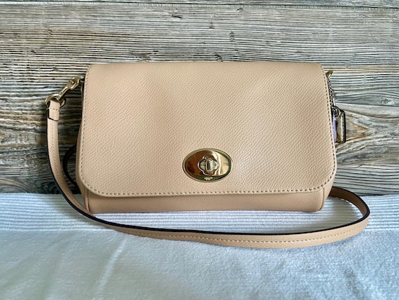 Vintage COACH Mini Ruby Beige Leather Crossbody Shoulder Bag Ship Free Etsy