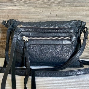 Vintage Day & Mood Black Leather Crossbody Shoulder Bag Ship  display picture 1