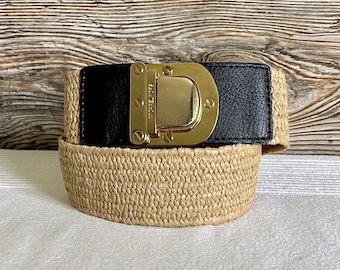 Michael Kors Black Braided Leather Belt Gold Buckle Wide Woven Preppy Chic 47-20 Michael Kors | Accessories | Michael Kors Black Braided  main image 4