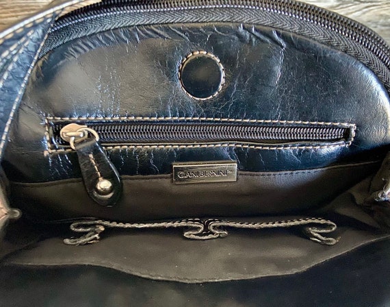 Vintage GIANI BERNINI Leather Black Backpack Shou… - image 9