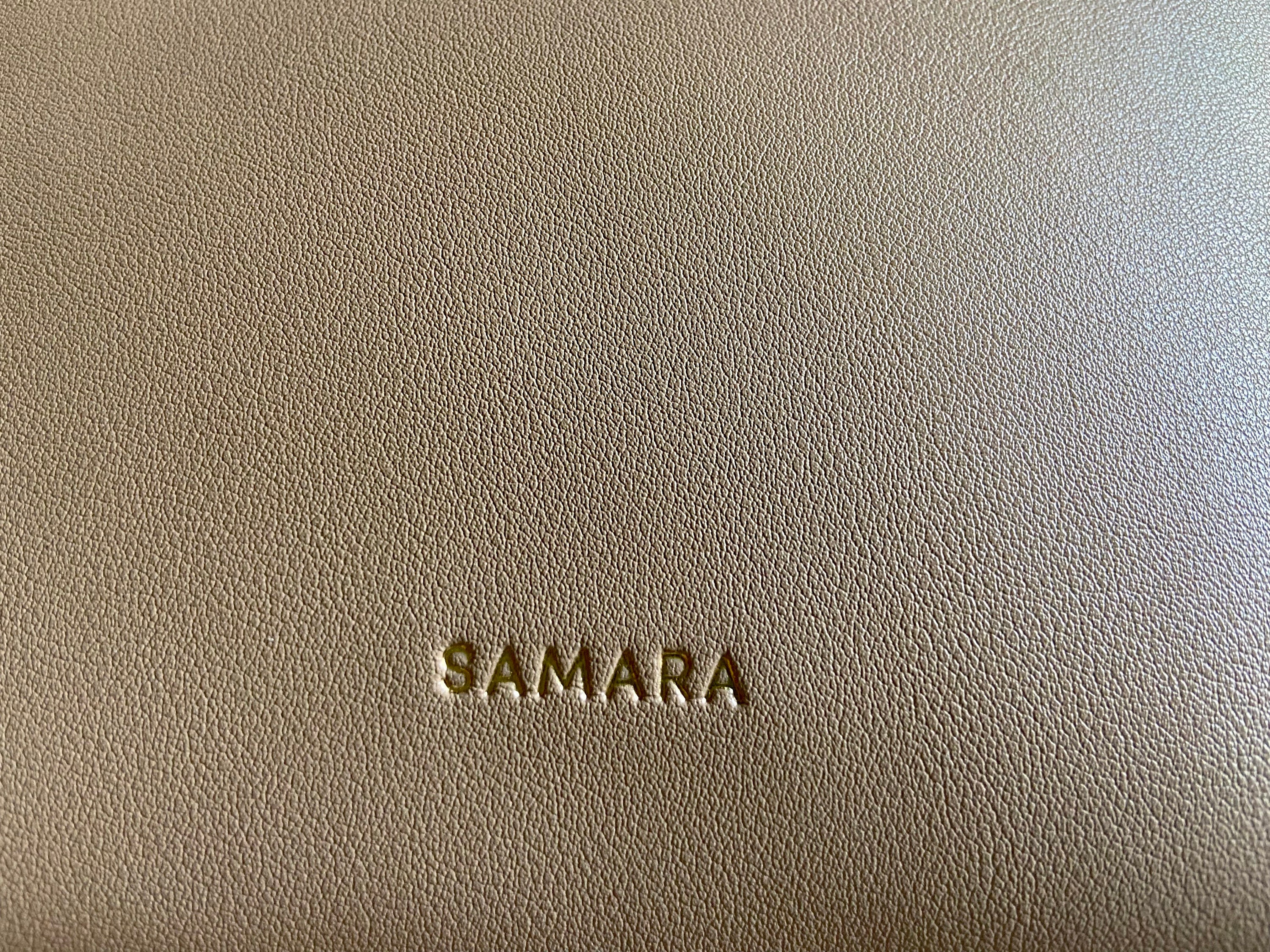 Vintage SAMARA Beige Tan Vegan Leather Shoulder Bag Purse Ship 