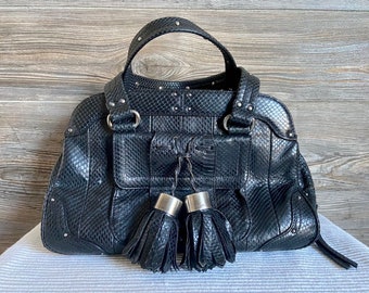 Y2K Luella Gisele Two Tone Bag, Purple, Leather, Top Handle