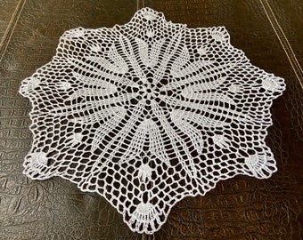 Handmade New White Crochet 19" Doily Centerpiece Tablecloth Lace Doily Ship Free