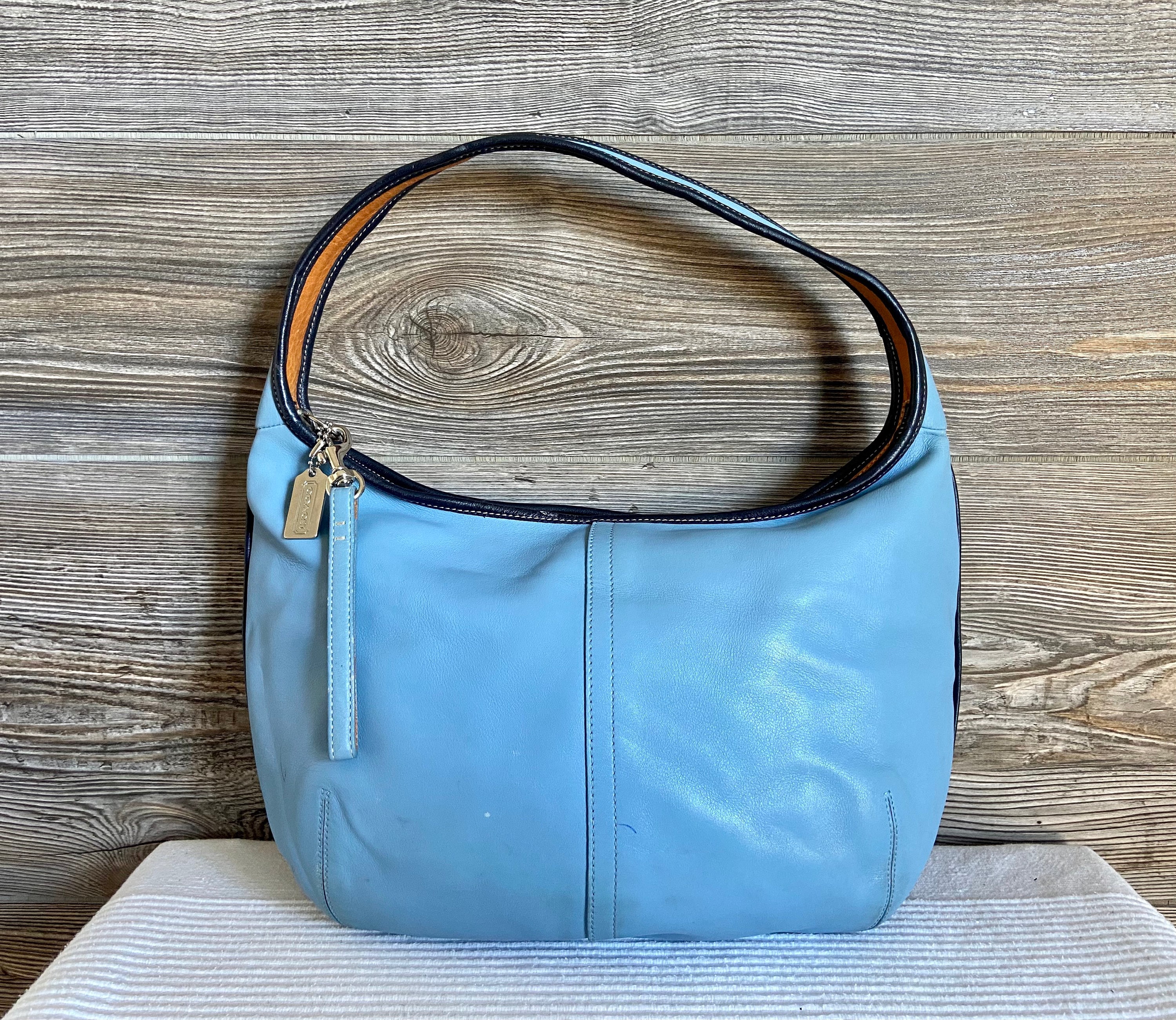 バッグ Coach Ergo Hobo Lether Shoulder Bag Blue Vintage COACH Ergo 9293 Blue Leather Hobo Shoulder Bag Ship