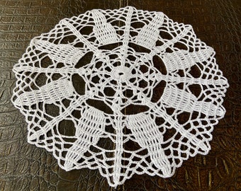 Handmade New White Round Crochet Doily 13" Lace Doily Tablecloth Ship Free