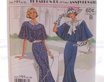 Vintage Simplicity 60th ANNIVERSARY 8-GORE DRESS /& CAPELET Sewing Pattern Women
