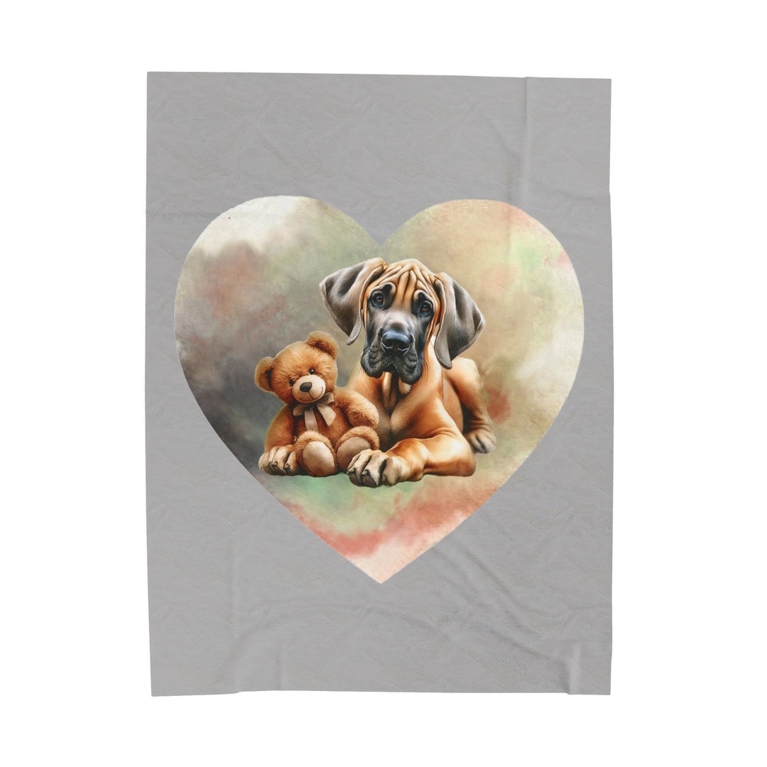 Great Dane Blanket for Great Dane Lover Gift Soft Velveteen Blanket