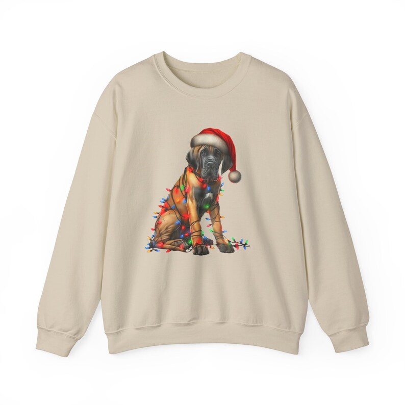 Great Dane Christmas Dog Sweatshirt Fawn Dane Christmas Etsy