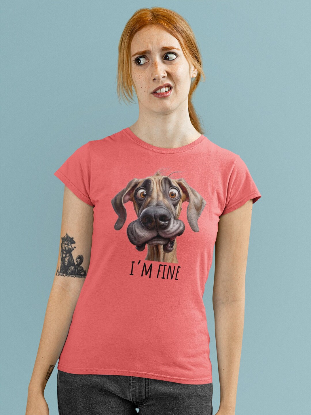 I'm Fine, Great Dane Dog Tshirt, Funny Gift, Great Dane Owner, Gift