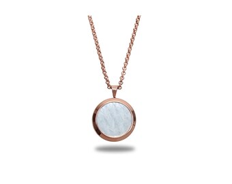 Genuine Atlantic salmon leather white necklace, stainless steel rose gold tone, Eco-friendly fish skin, adjustable length, sustainable