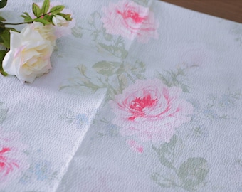 Seersucker Cotton Fabric Big Vintage Rose Sky By The Yard