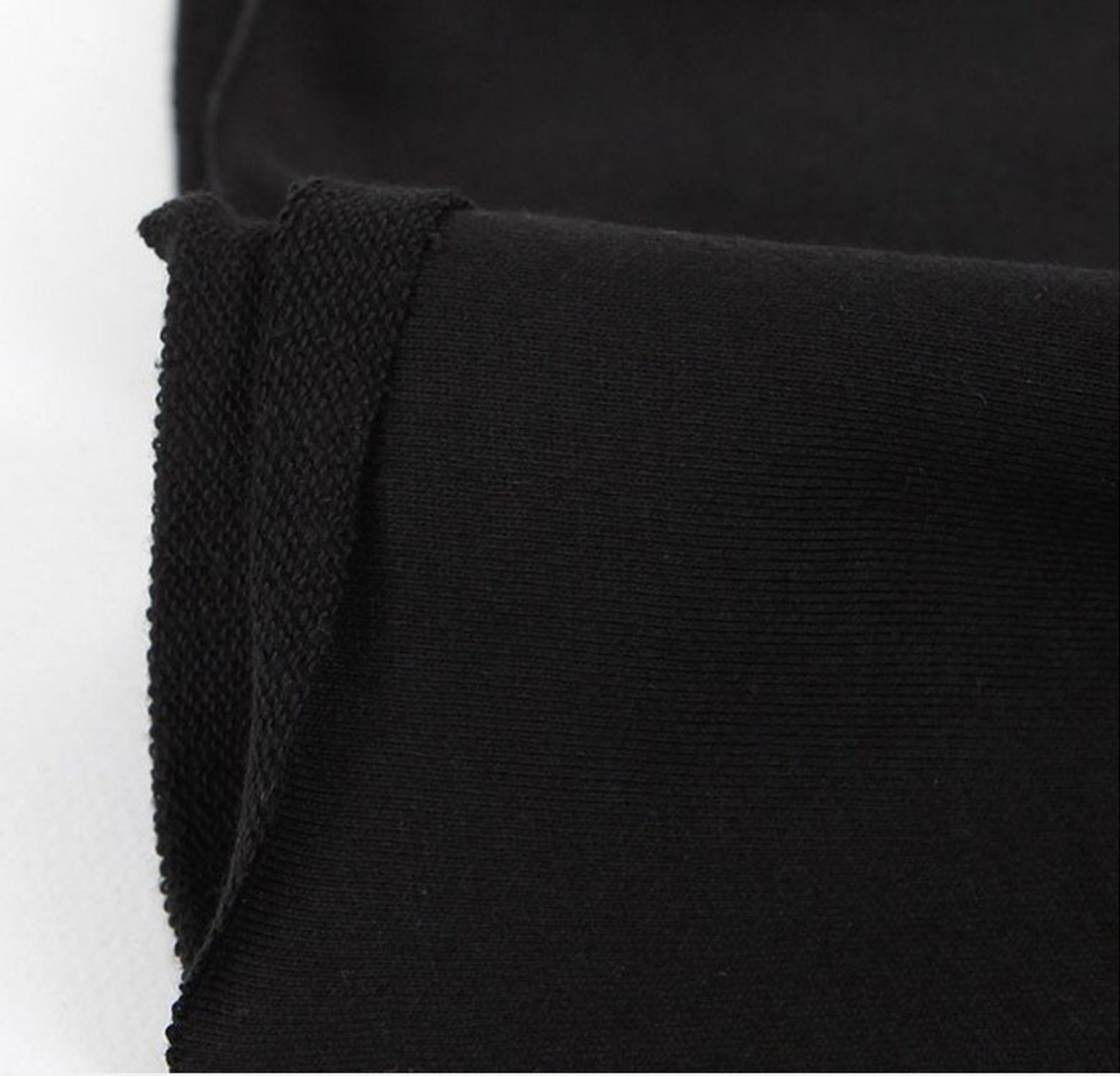 French Heavy Terry Knit Fabric Solid Black By The Yard | Etsy