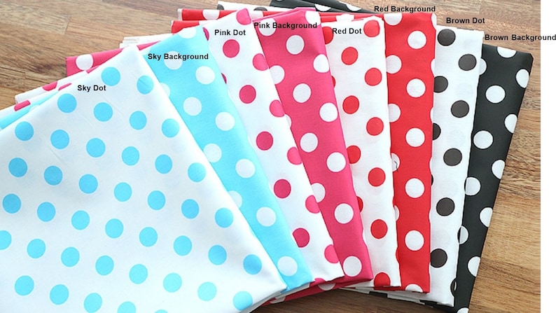 Laminated Cotton Fabric Polka Dot in 8 Colors By The Yard
