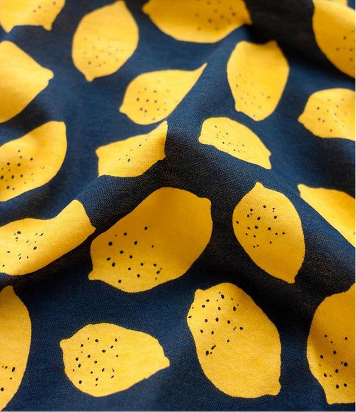 Cotton Jersey Knit Fabric Lemon in 2 Colors By The Yard Etsy