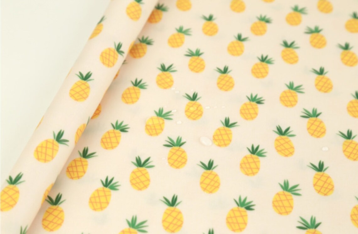 Laminated Cotton Fabric Pineapple By The Yard Etsy
