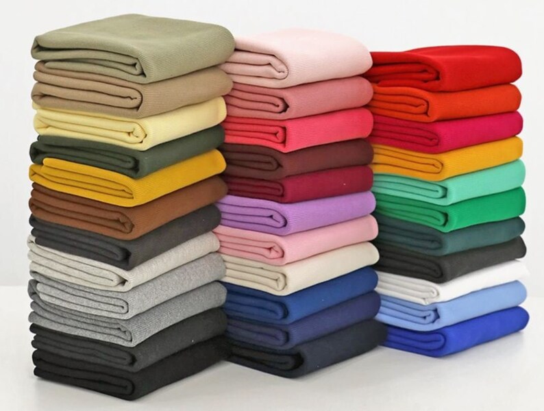 2x1 Ribbing Knit Fabric in 37 Colors By The Half Yard Etsy