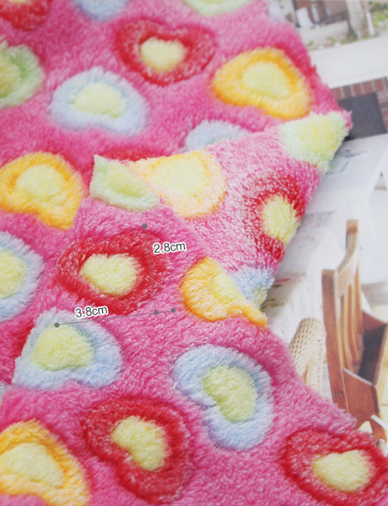 DoubleSided Soft Cuddle Minky Coral Fleece Fabric Heart By Etsy