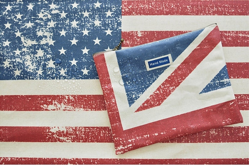 Laminated Linen Fabric Vintage Stars and Stripes