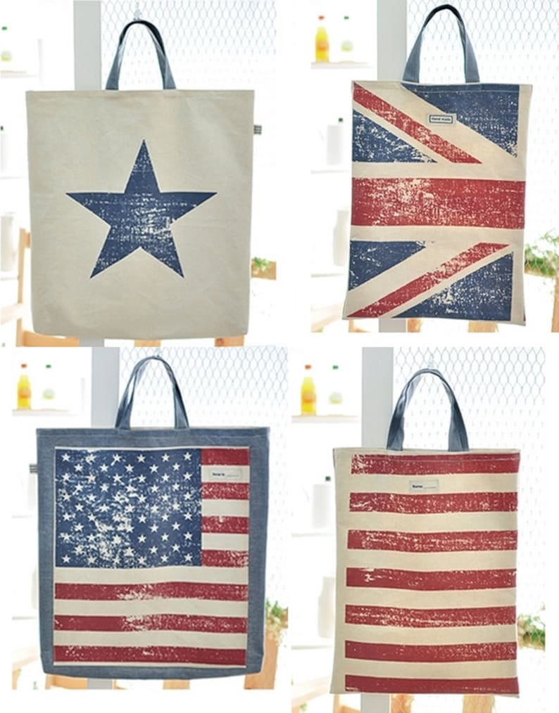 Laminated Linen Fabric Vintage Stars and Stripes