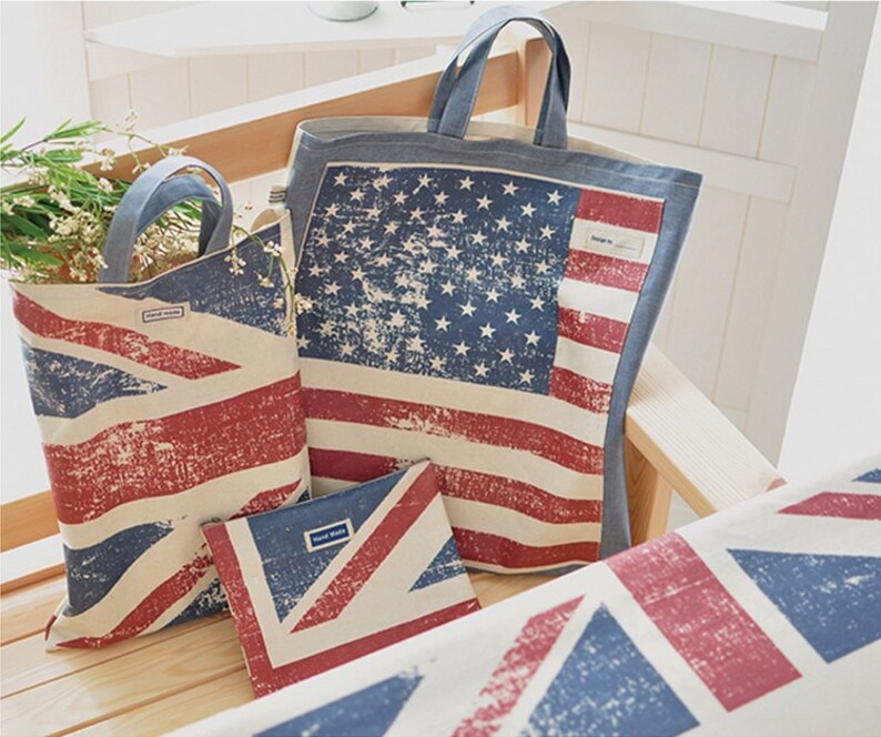 Laminated Linen Fabric Vintage Stars and Stripes