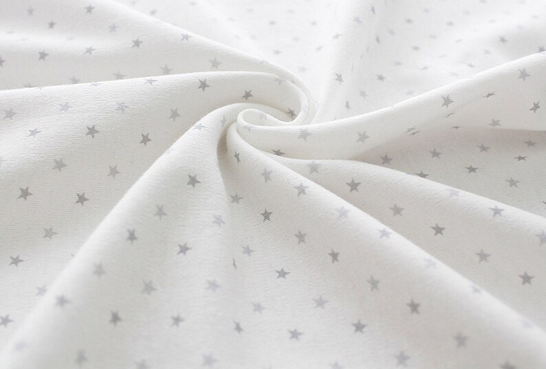 Organic Interlock Knit Cotton Fabric Star or Solid By The Yard Etsy