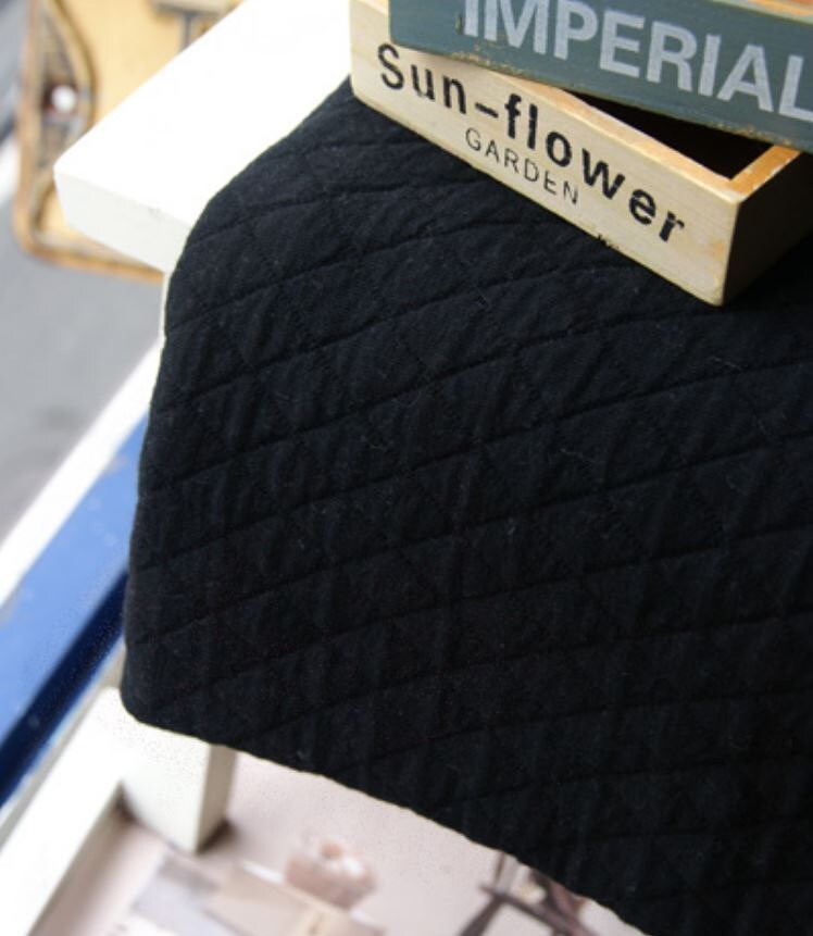 Quilted Knit Fabric Black By The Yard