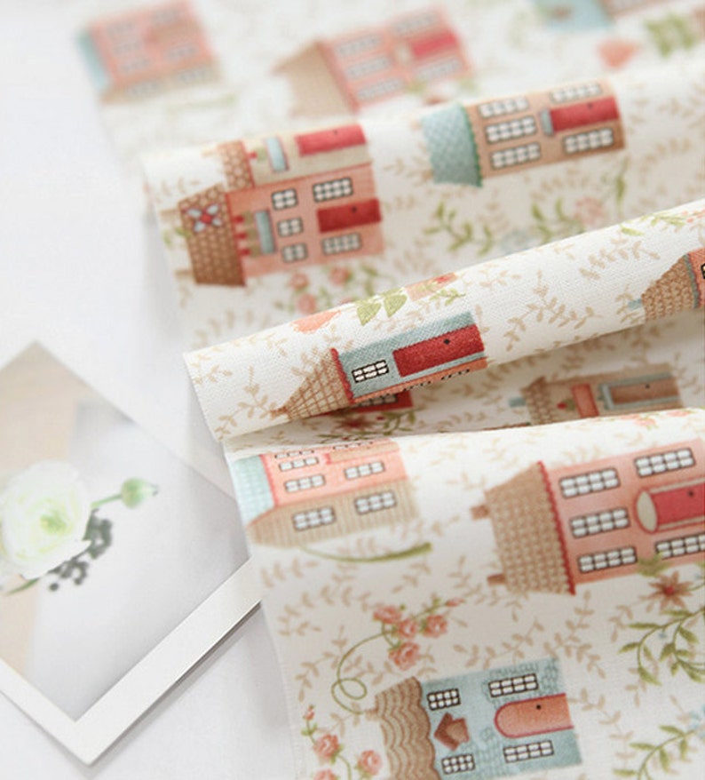 Cotton Fabric Doll House By The Yard Etsy