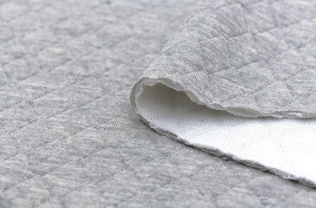Quilted Knit Fabric Heather Gray By The Yard Etsy