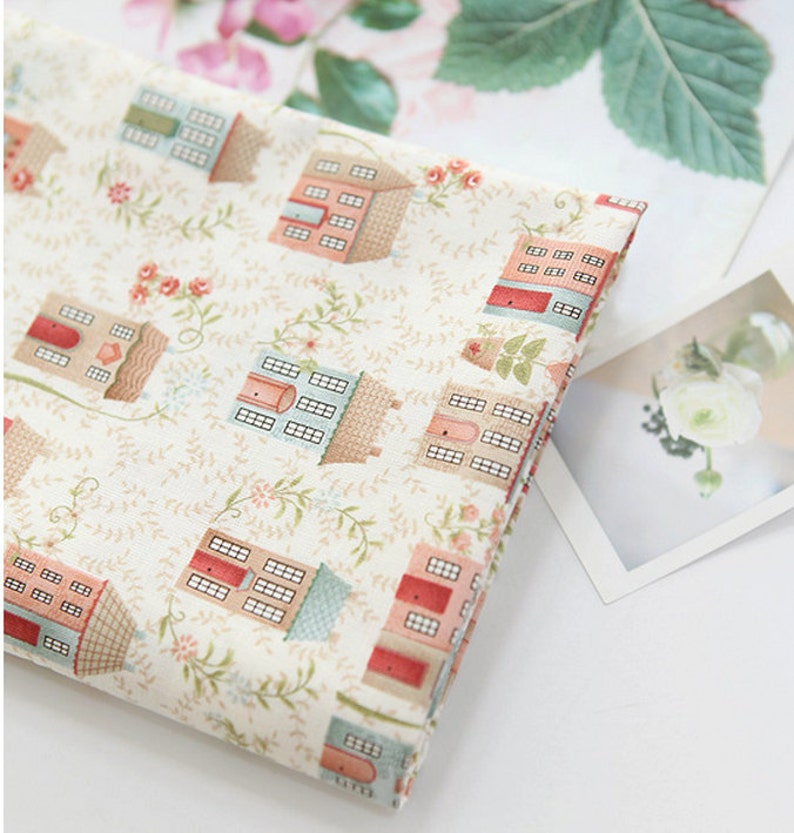 Cotton Fabric Doll House By The Yard Etsy