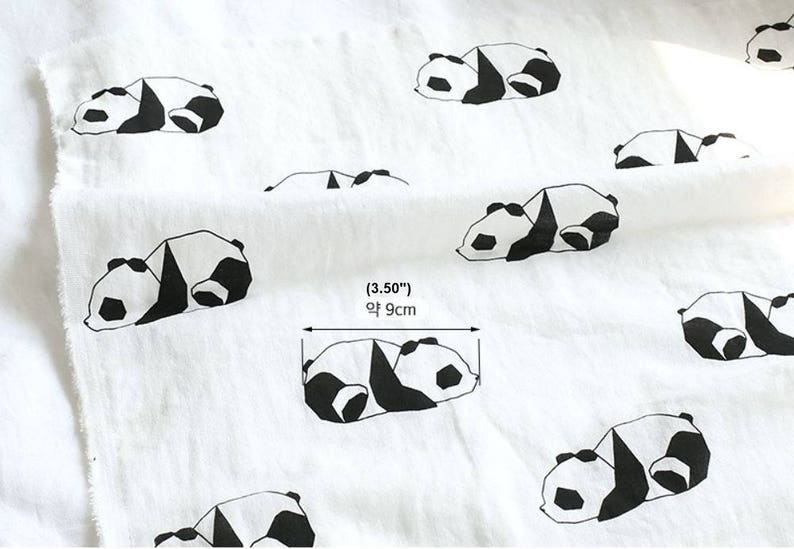 Double Gauze Fabric Panda in 2 Colors By The Yard