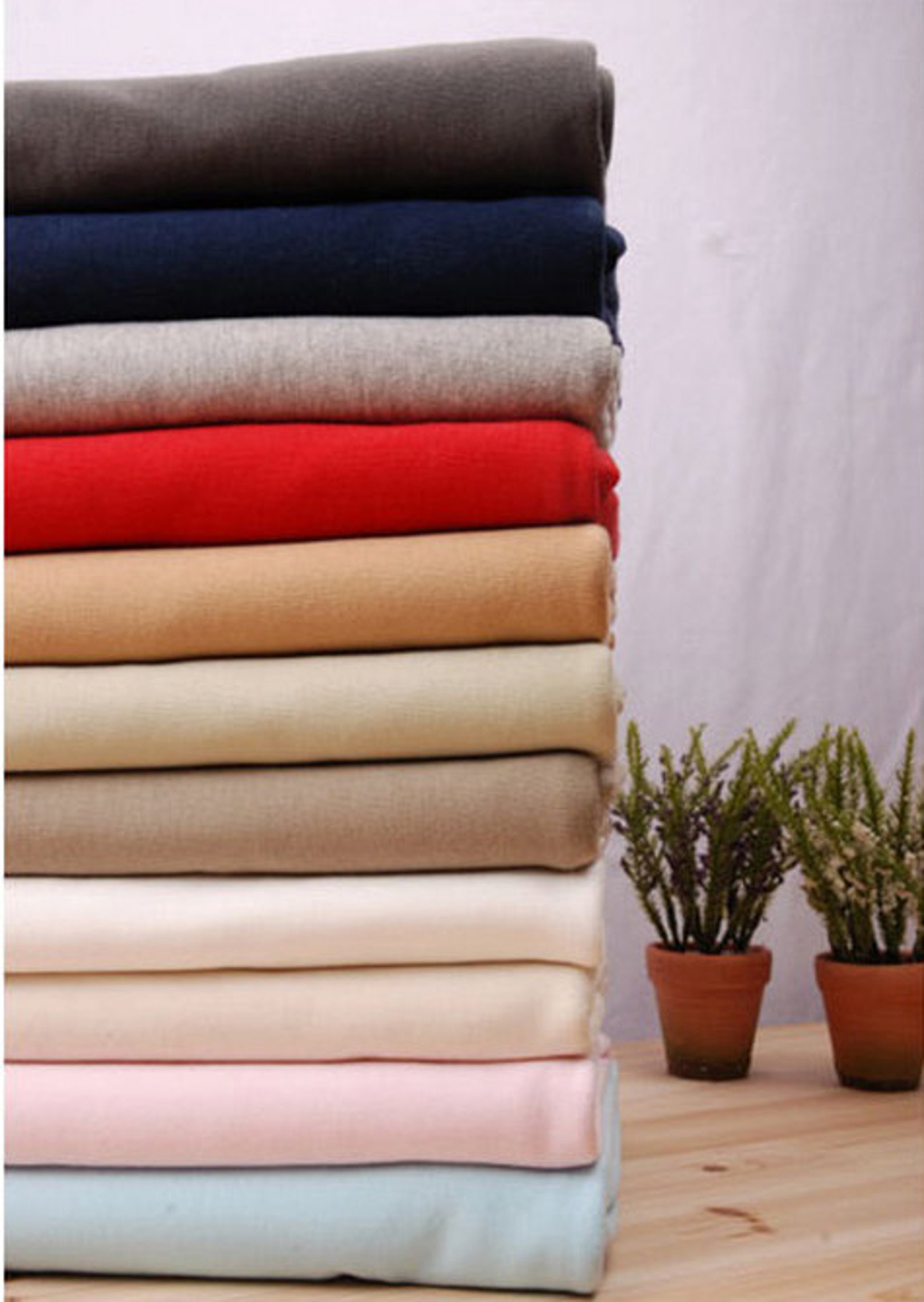 Interlock Knit Fabric In 16 Solid Colors By The Yard Etsy