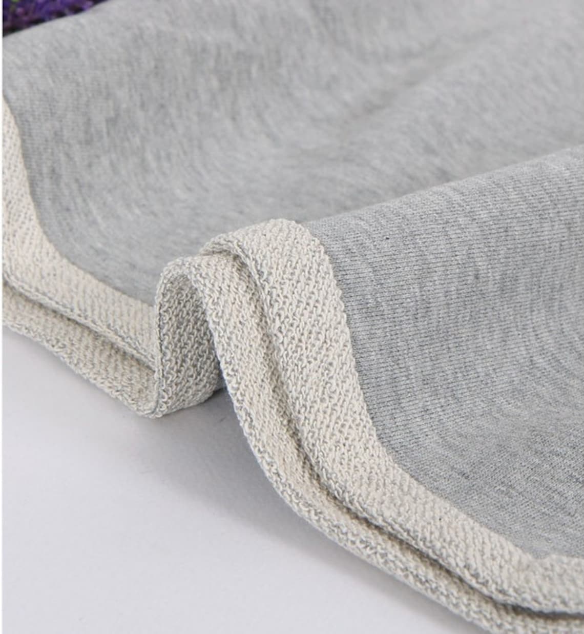 French Heavy Terry Knit Fabric Heather Gray By The Yard Etsy