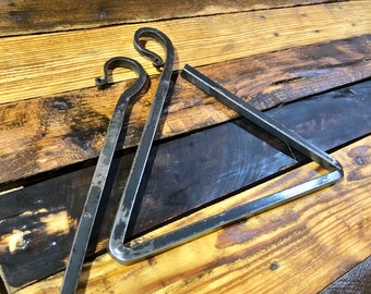 Hand forged dinner bell triangle