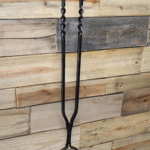 Hand Forged Log Tongs: Fire Pit Tool, Twisted Handle image 20