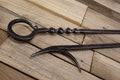 Hand forged fire poker