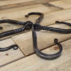 Hand Forged Log Tongs: Fire Pit Tool, Twisted Handle image 15