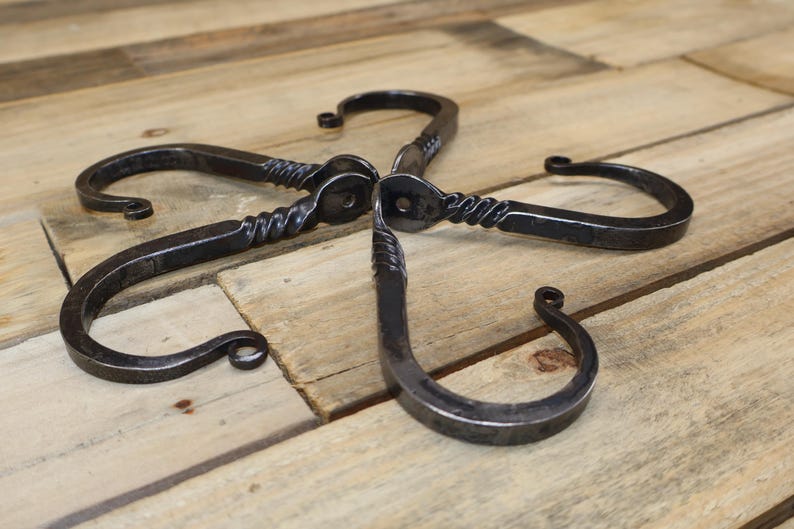 Hand Forged Log Tongs: Fire Pit Tool, Twisted Handle image 15