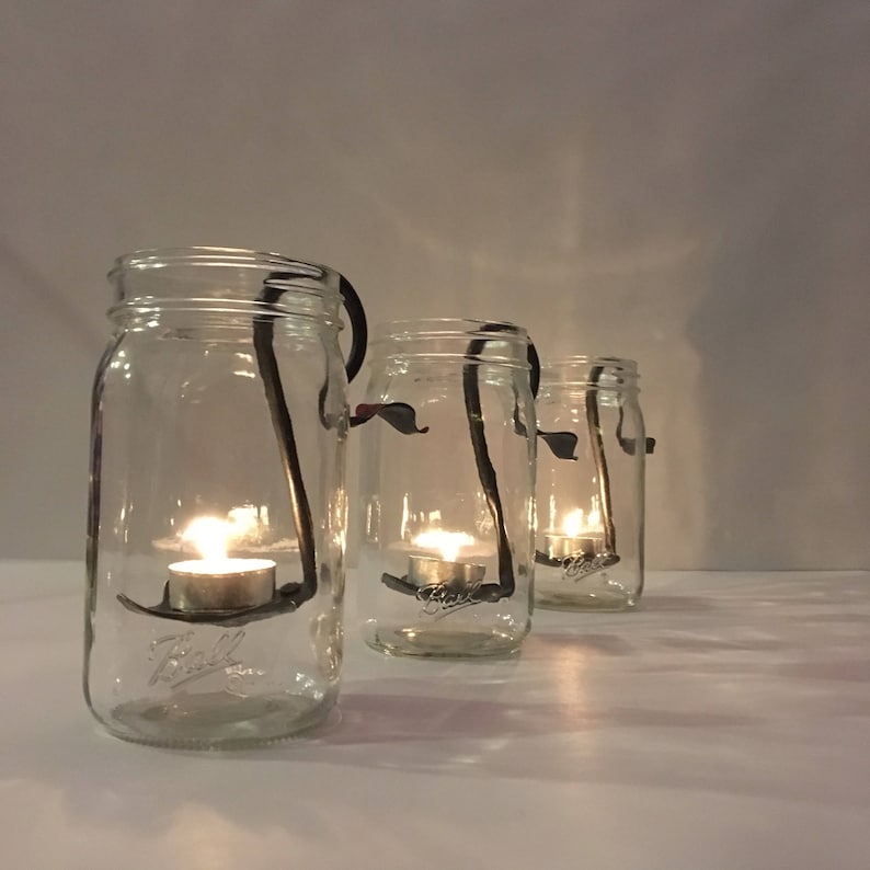 Mason Jar Candlesset of 3 Hand Candle Holder Etsy