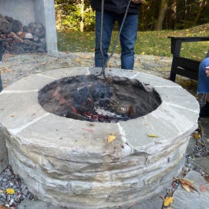 Hand Forged Log Tongs: Fire Pit Tool, Twisted Handle image 14