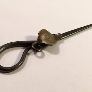 Hand Forged Steel Letter Opener with Leaf Accent