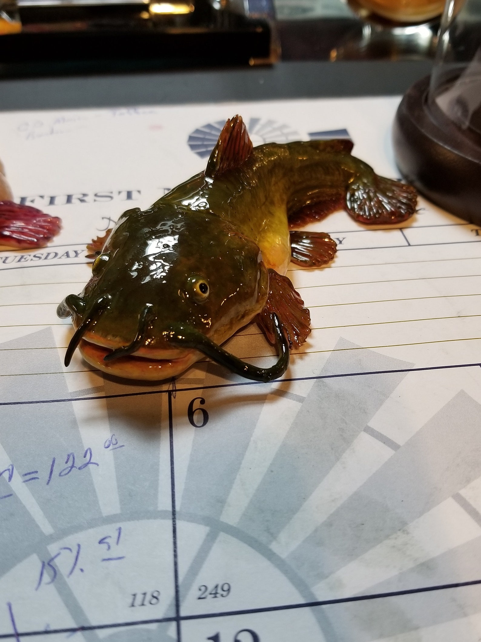 OOAK Bull head Catfish sculpture. Polymer clay. Hard Resin Etsy