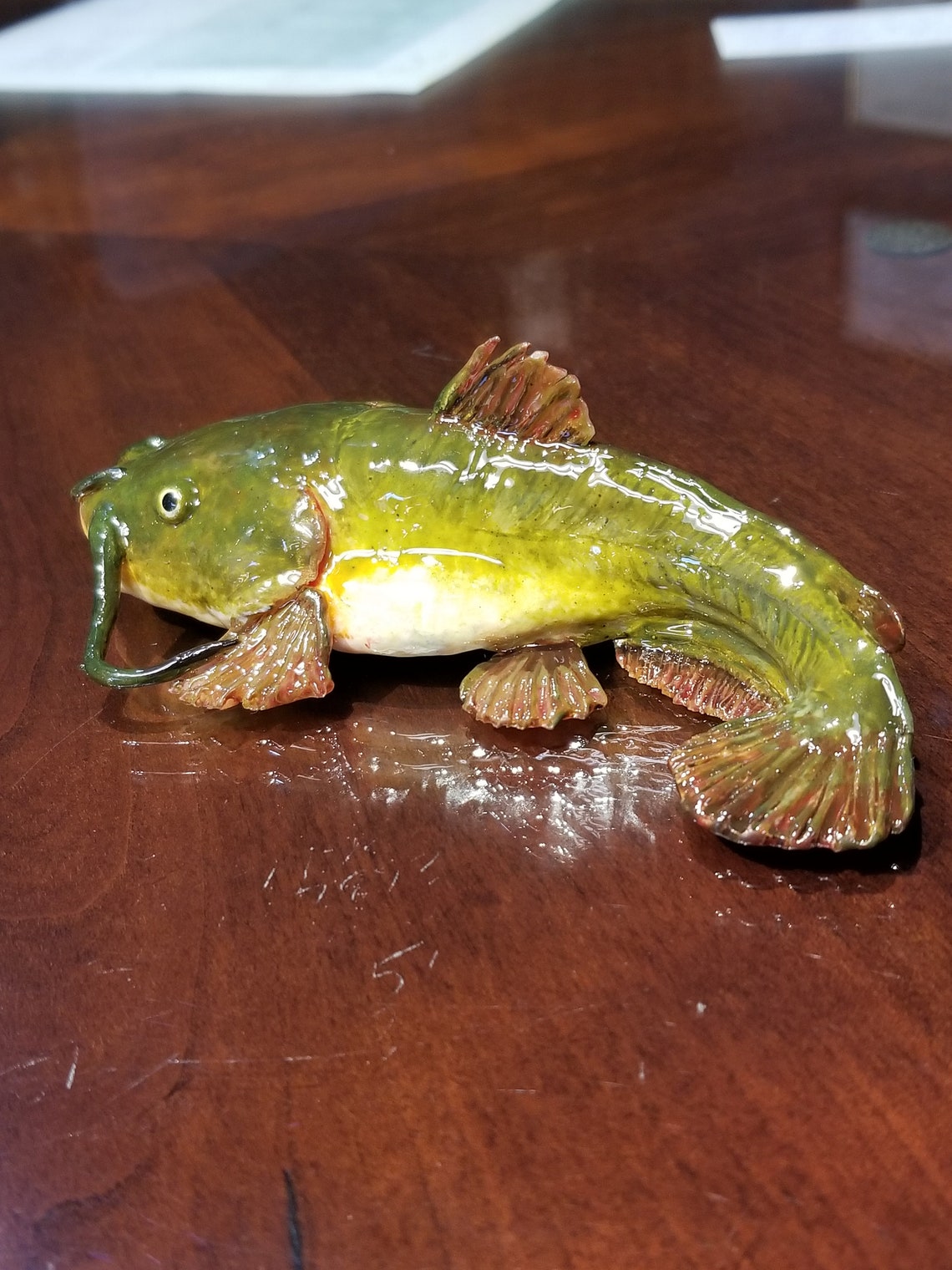 OOAK Bull head Catfish sculpture. Polymer clay. Hard Resin Etsy