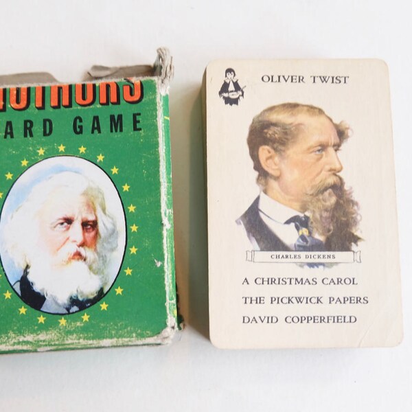 Authors Vintage Card Game, Classic Literature, Antique Games, Gift Idea, English Major, Antique Library