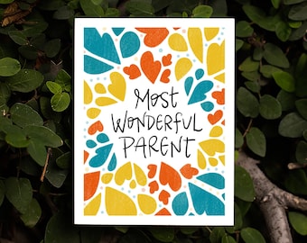 Most Wonderful Parent Card | Celebrate Parents, Non-binary Parent, They/Them, I Love You, Parent Love, LGBTQ+, Gender Nonconforming, Enby